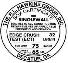 The R. L. Hawkins Group, Inc. Box Certificate - Singlewall, ECT 32